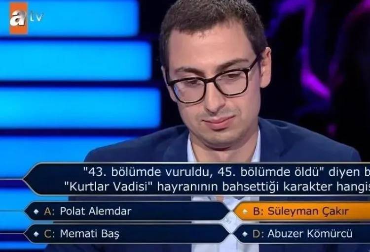 Kim Milyoner Olmak İster'de 'Kurtlar Vadisi' sorusu gündem oldu 4