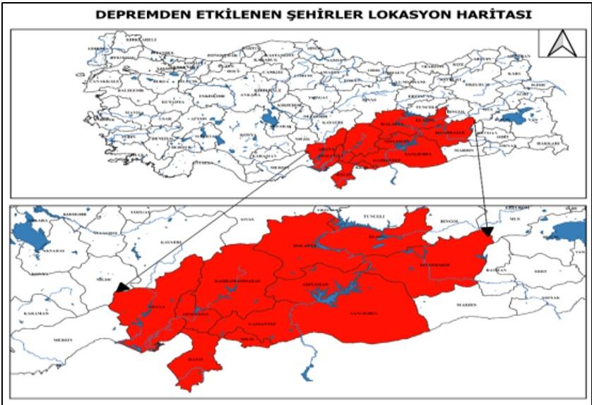 Tapu Kadastro'nun 6 Şubat haritası: Maraş'ta 4.6 metre zemin kayması tespit edildi 4