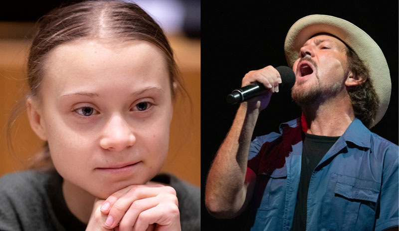 Pearl Jam'in klibinde Greta Thunberg yer aldı