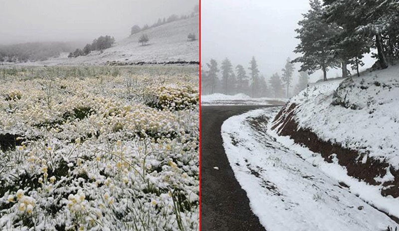 Bir günde 17 derece düştü, kar yağdı