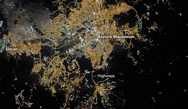 NASA, Ankara'nın uzaydan çekilmiş fotoğrafını paylaştı