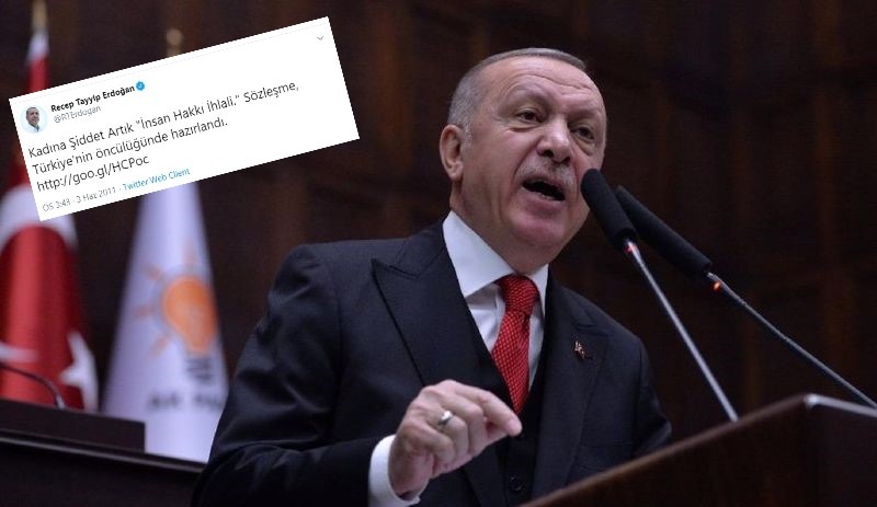 Erdoğan, İstanbul Sözleşmesi'ni sosyal medyada savunup paylaşmış