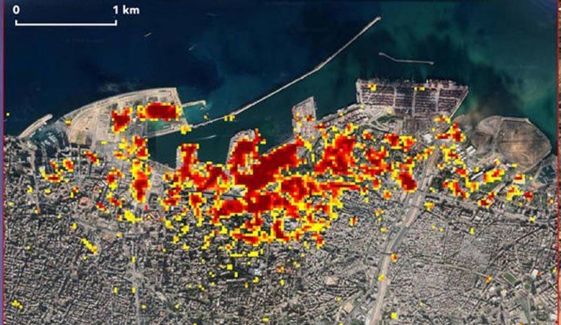 Beyrut'taki patlama uydu görüntüsünde