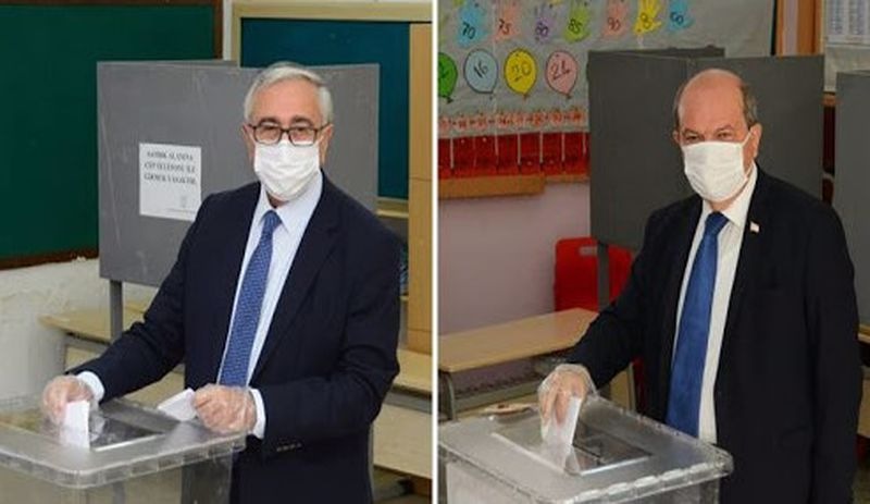 Kuzey Kıbrıs'ta ikinci tura kalan Cumhurbaşkanı seçimi için halk sandık başında