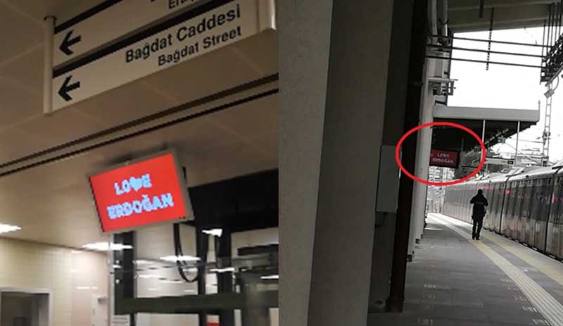 AKP'lilerden 'Love Erdoğan' kampanyası: TCDD panolarına da yansıtıldı