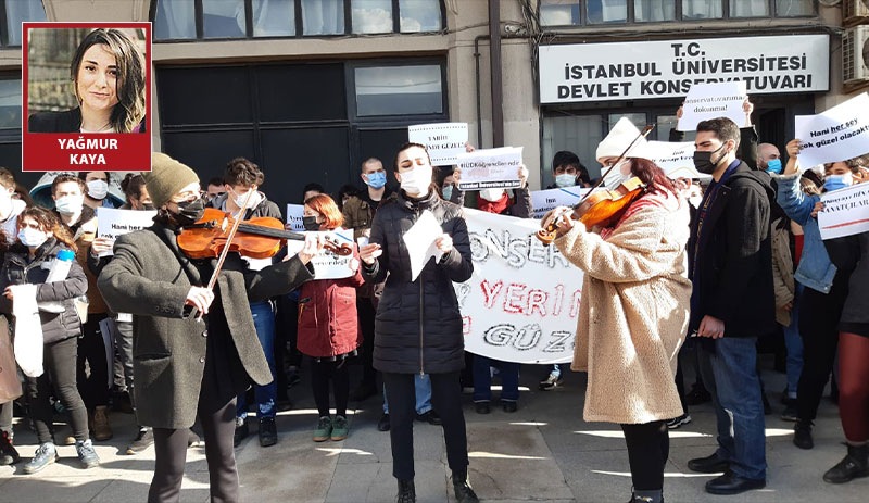 İÜ Devlet Konservatuarı'nın Göztepe’ye taşınma kararına karşı öğrencilerden eylem: Kabul etmiyoruz