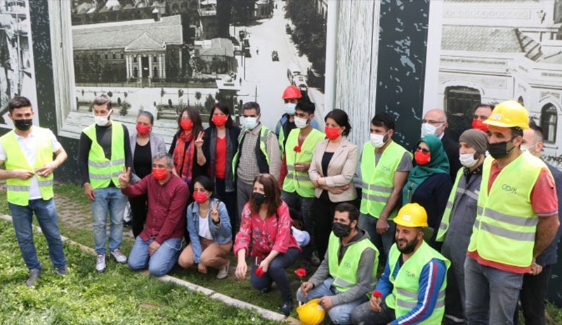 Pervin Buldan şantiyede çalışan işçileri ziyaret etti: Bu düzen mutlaka değişecek