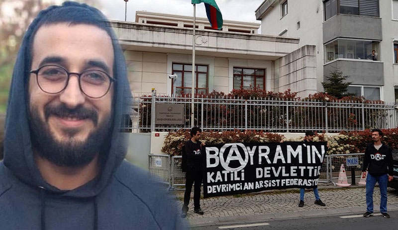 Anarşistler, Mammadov için Azerbaycan Konsolosluğu önünde eylem yaptı: Bayram'ın katili devlettir