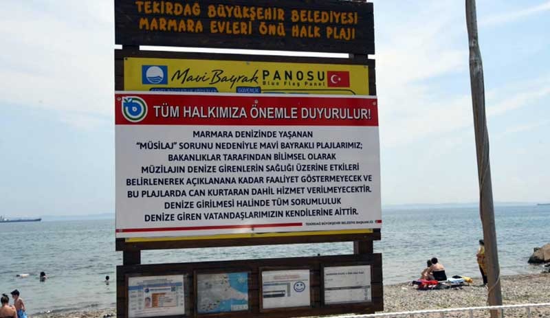 Marmara, müsilaj etkisi altında: Tekirdağ'da da denize girmek yasaklandı