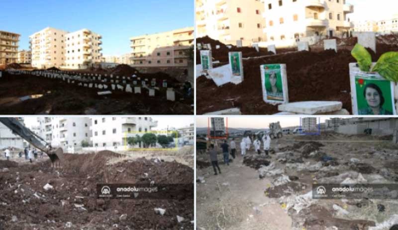 AA’nın ‘toplu mezar’ diye servis ettiği mezarlığın YPG’lilere ait olduğu ortaya çıktı
