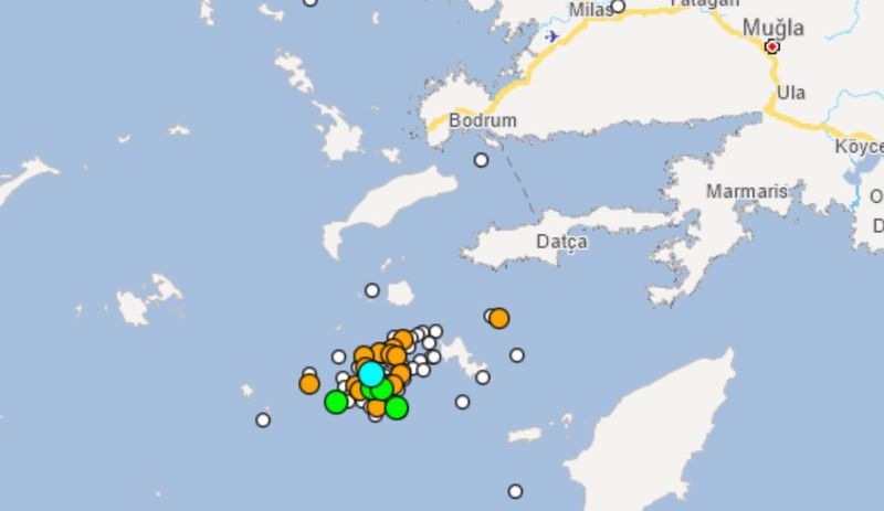 AFAD: Datça'da son 12 saatte 131 deprem meydana geldi