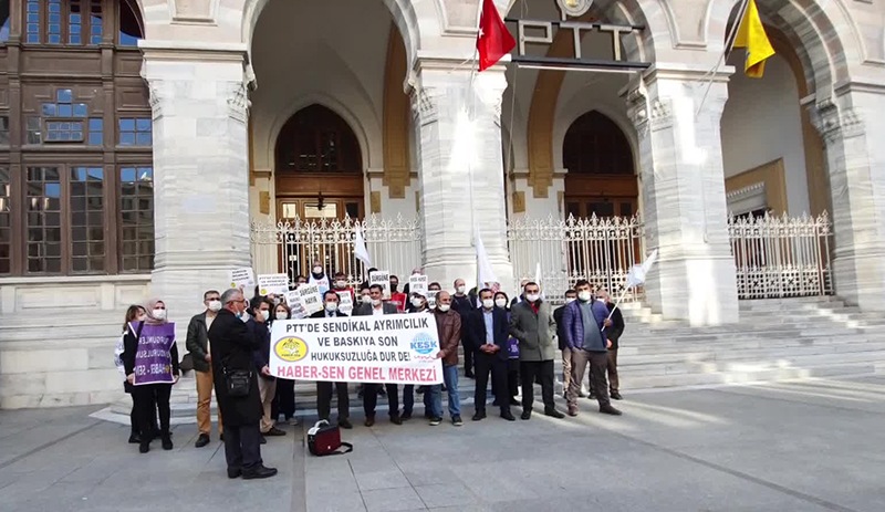 Haber-Sen üyeleri, Sirkeci'de eylem yaptı: Sistematik saldırı ve baskı altındayız