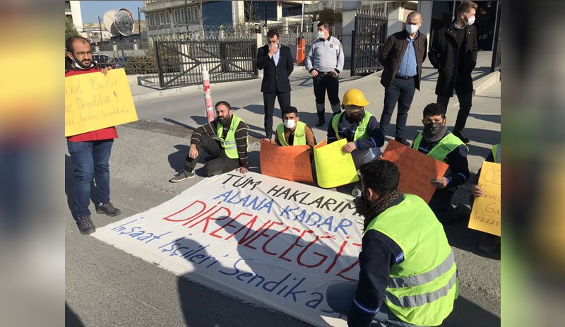 İnşaat işçilerinden TOKİ'ye protesto