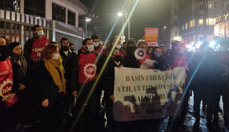HaberTürk binası önünde Muharrem Sarıkaya protestosu