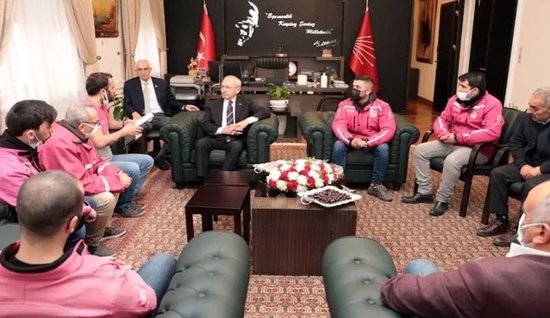 Kılıçdaroğlu ile görüşen Yemeksepeti işçileri Meclis'te taleplerini anlattı