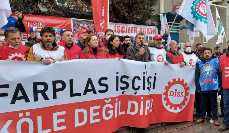 DİSK'ten Farplas önünde açıklama: Cesareti ve gücü siyasi iktidardan alıyorlar