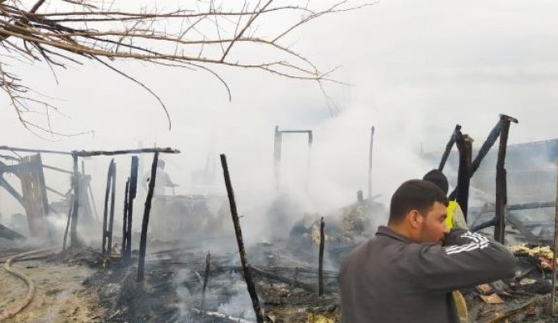 Tarım işçilerinin çadırları yandı