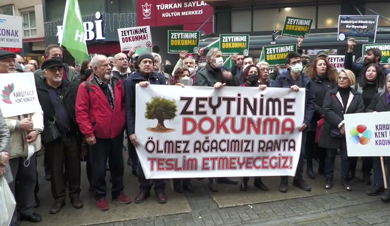 İzmir'de 61 sivil toplum kuruluşu, zeytinliklerin madenciliğe açılmasını protesto etti