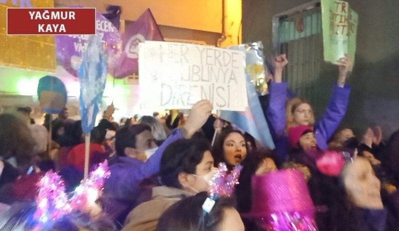 İstanbul’da 8 Mart Feminist Gece Yürüyüşü yapıldı: Tek adam gidecek biz kalacağız
