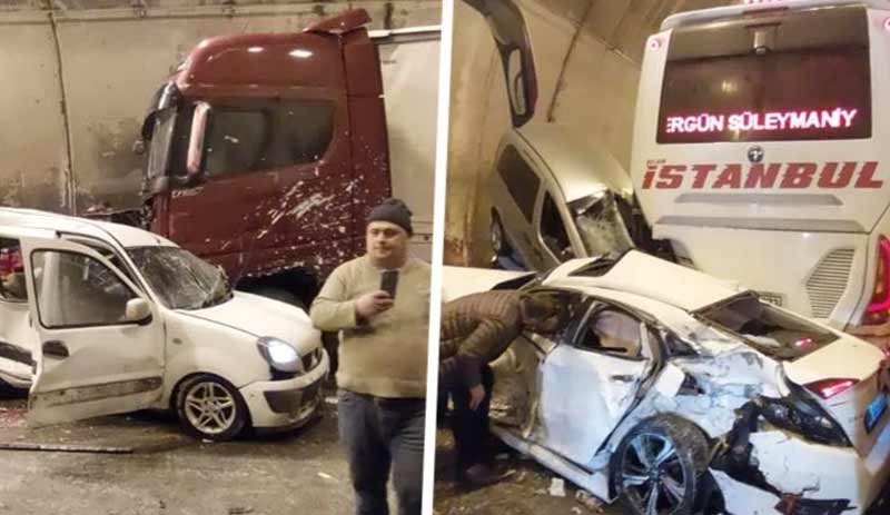 Bolu Dağı Tüneli'nde zincirleme kaza: İstanbul'a ulaşım durdu