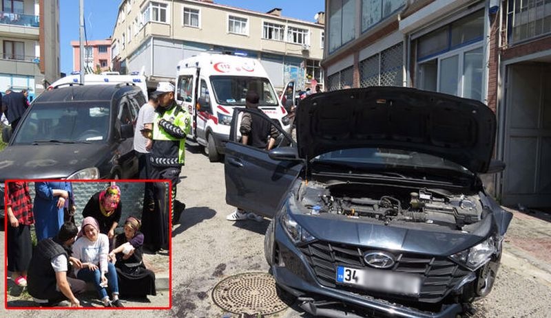 İstanbul'da bir otomobil kaldırımdaki işçileri ezdi: 1'i ağır 4 yaralı