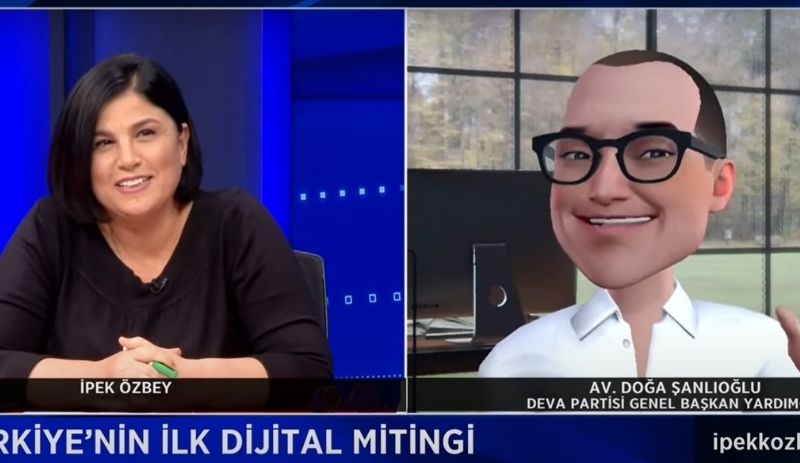 Metaverse'te miting hazırlığı: DEVA'lı Şanlıoğlu, Halk TV yayınına avatarıyla bağlandı