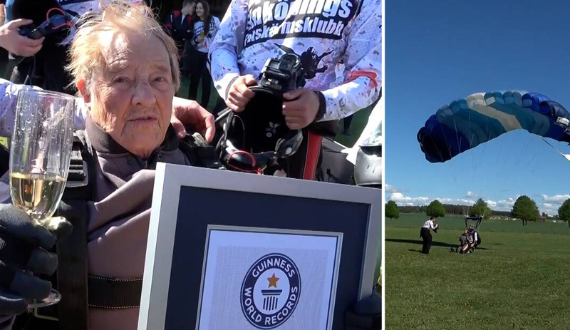 Dünya rekorunu kırdı: 103 yaşında paraşütle atladı