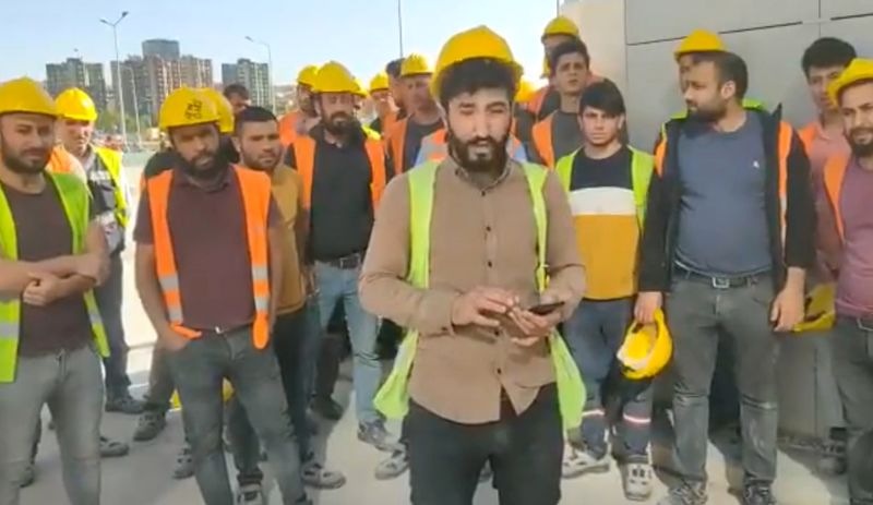 Ankara Etlik Şehir Hastanesi inşaatı işçileri ücretlerinin ödenmemesi üzerine iş bıraktı
