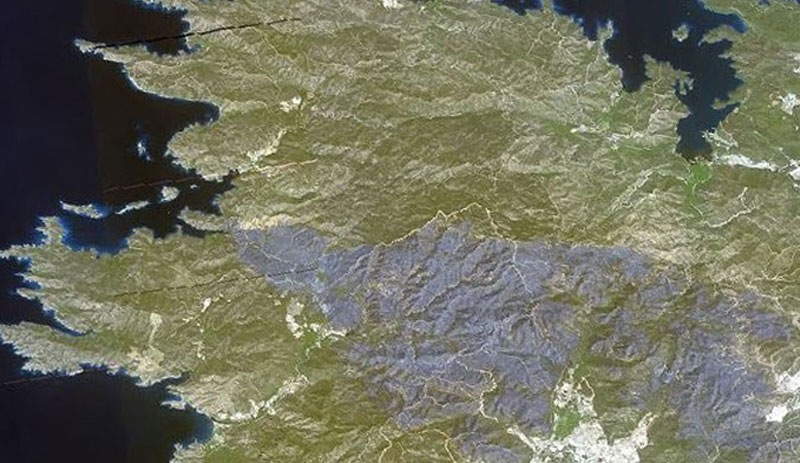 Marmaris'teki yangında tahrip olan bölgelere ait uydu görüntüleri paylaşıldı