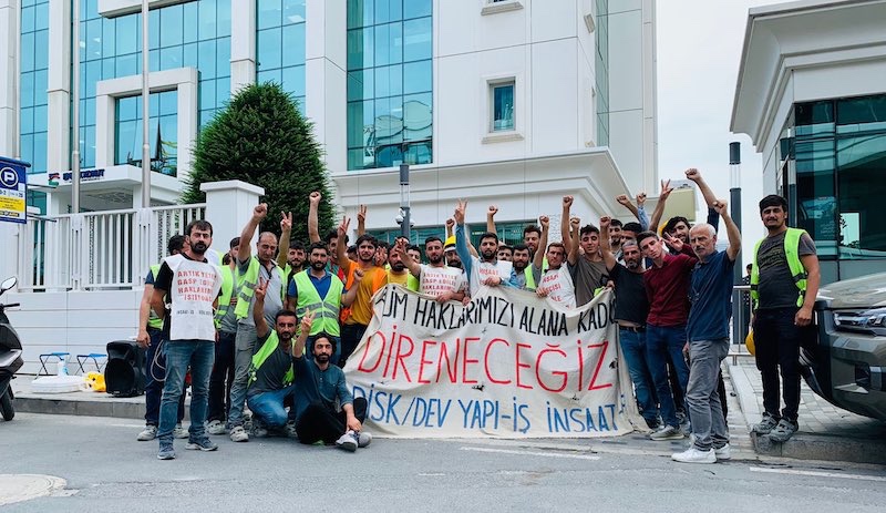 İstanbul Finans Merkezi şantiyesi işçileri yaptıkları eylemle haklarının verileceği sözü aldılar