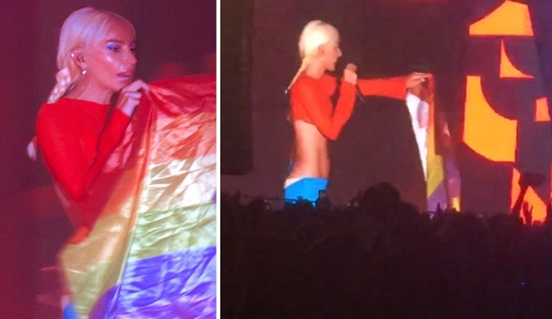 Gülşen sahnede LGBTİQ+ bayrağı açtı