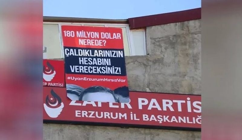 Zafer Partisi'nin 'Uyan Erzurum, hırsız var' pankartı kaldırıldı, partililer de ifadeye çağrıldı