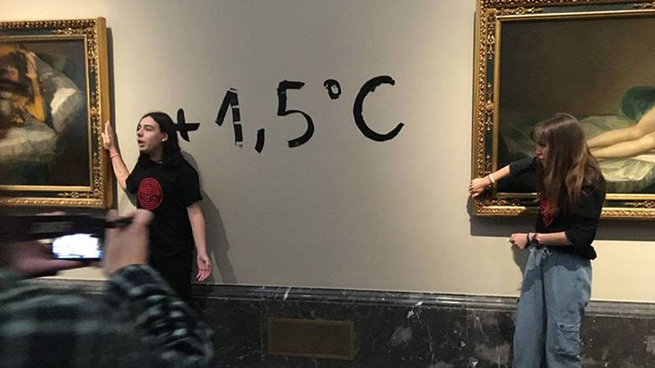 İklim aktivistleri bu kez de Prado Müzesi'nde kendilerini tabloya yapıştırdı