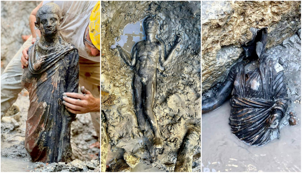 İtalya'da 'sansasyonel' keşif: 2 bin 300 yıllık heykeller bulundu