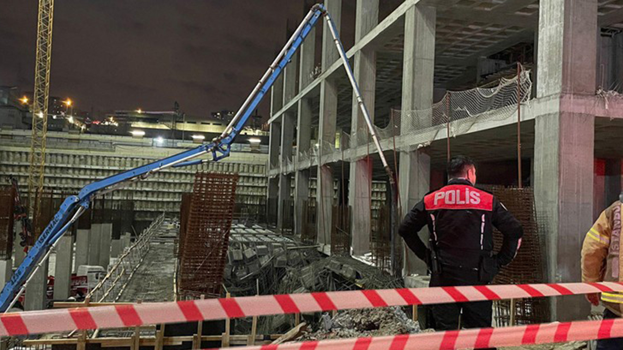 Avcılar'da inşaat alanında çökme oldu, beş işçi göçük altında kaldı