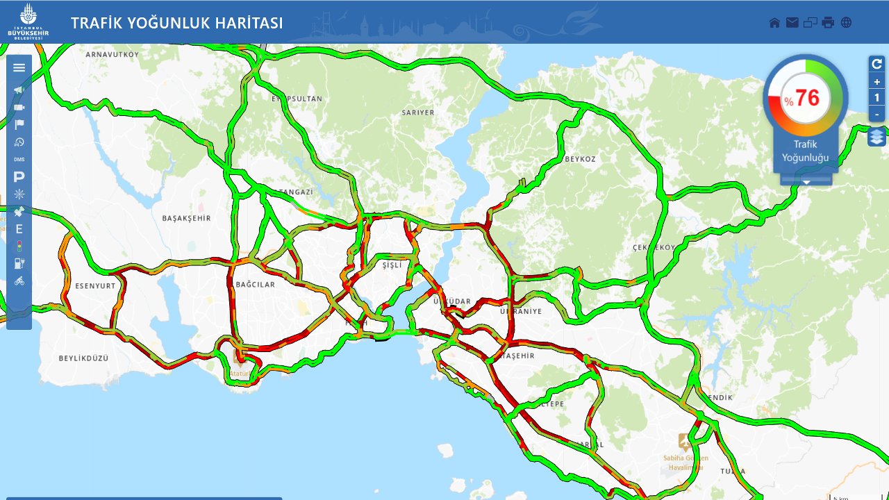 İstanbul trafiğine yağış etkisi: Yoğunluk yüzde 76'ya kadar çıktı