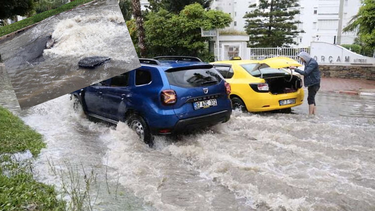 Antalya'da sağanak: Araçlar mahsur kaldı