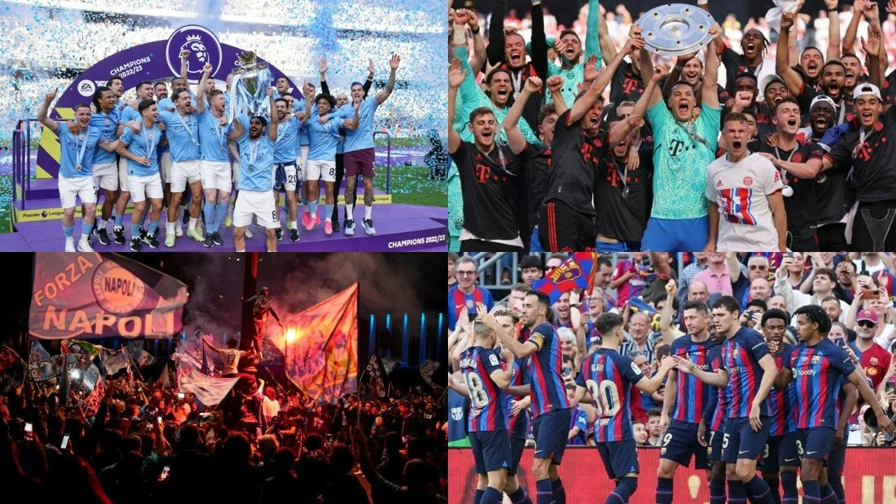 Avrupa'nın beş büyük liginde şampiyonlar belli oldu: Barcelona, City, Bayern, Napoli, PSG...