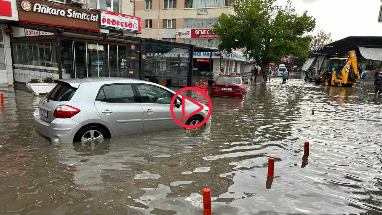 Ankara'da beklenen oldu: Yollar göle döndü