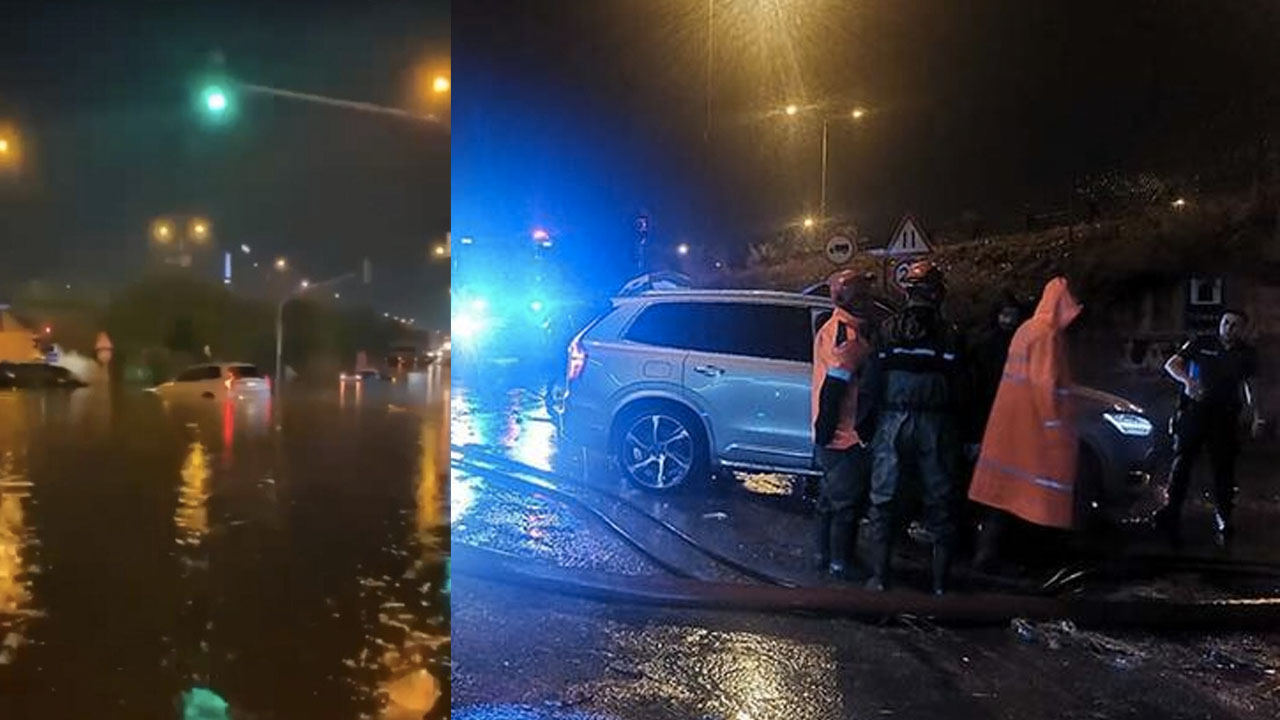 İzmir'de sağanak: Çok sayıda araç sel sularına kapıldı