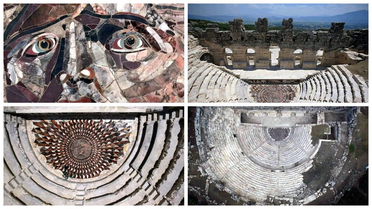 Kibyra Antik Kenti'ndeki 2 bin yıllık Medusa mozaiği ziyarete açıldı