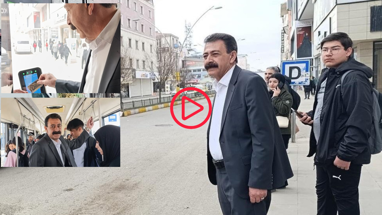 DEM Partili Ağrı Belediye Başkanı Akkuş belediyeye toplu taşıma aracıyla gidiyor