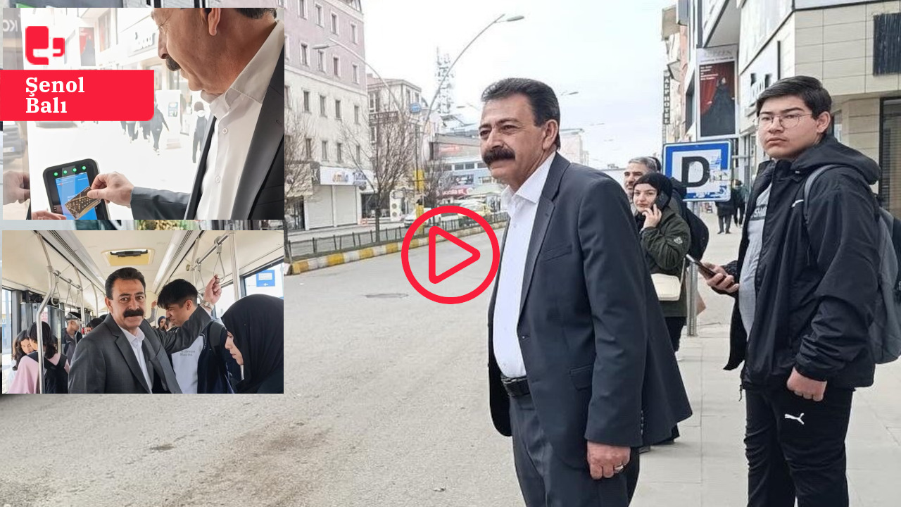 DEM Partili Ağrı Belediye Eşbaşkanı Akkuş belediyeye toplu taşıma aracıyla gidiyor