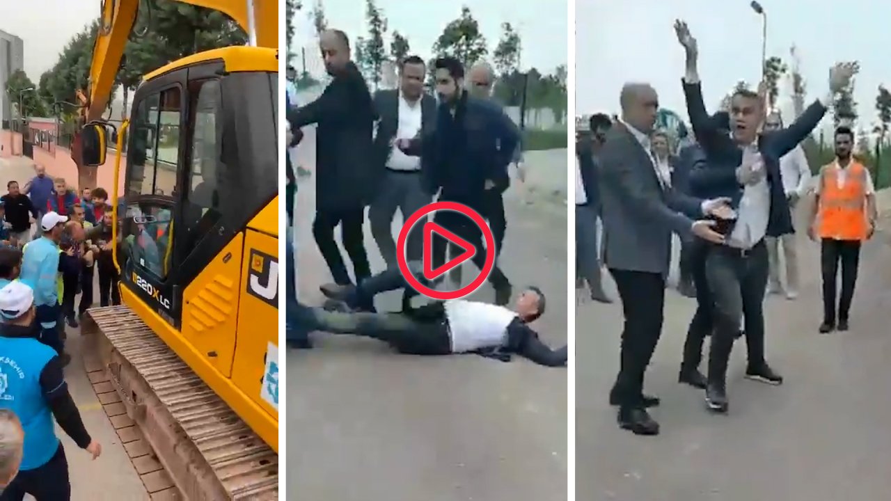 İzmit'te 'yetki alanı' tartışması: AKP'li meclis üyesi CHP’li başkanın önünde kendini yere atıp yuvarlandı