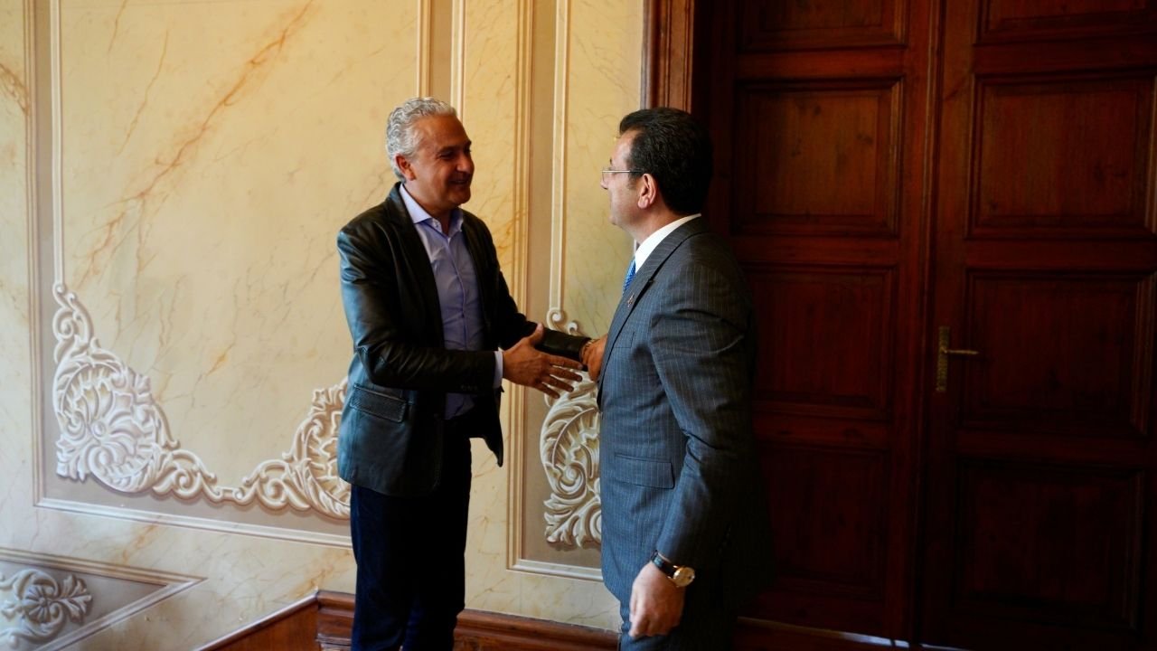 İmamoğlu, Ramallah Belediye Başkanı'nı ağırladı