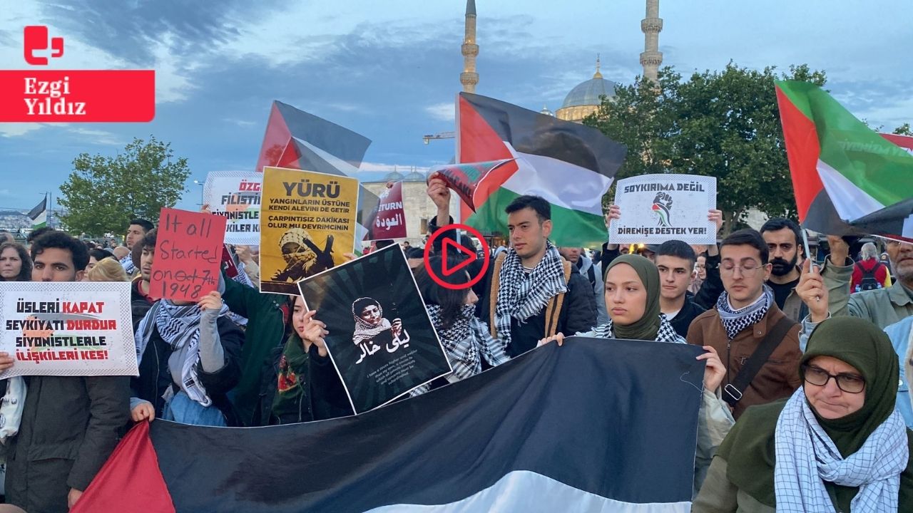 Yüzlerce kişi, Nakba’nın yıl dönümünde Eminönü’ne yürüdü: Filistin'e özgürlük, İsrail'e boykot