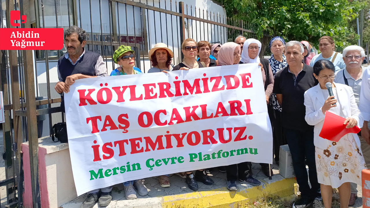 Mersin'de taş ocağı protestosu: 'Patlamalar nedeniyle su kaynaklarımız tükenebilir'