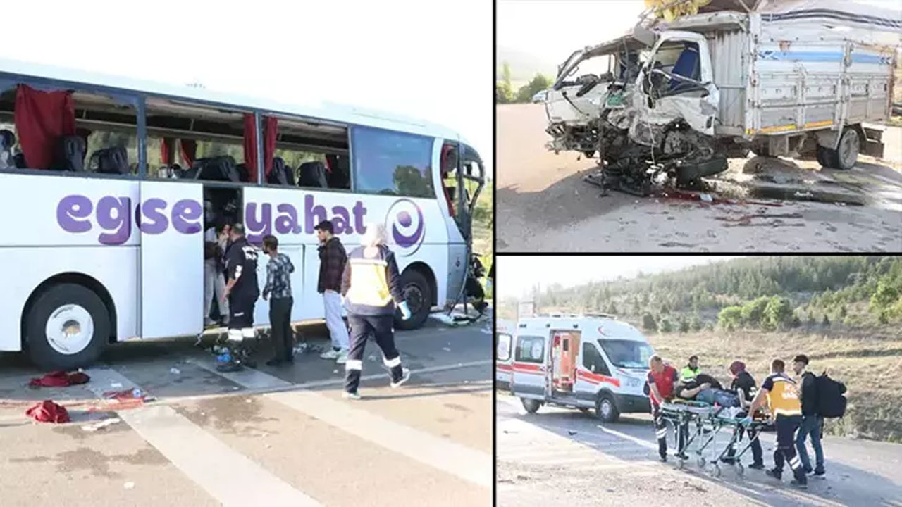 Yolcu otobüsüyle kamyonet çarpıştı: Üçü ağır 17 yaralı
