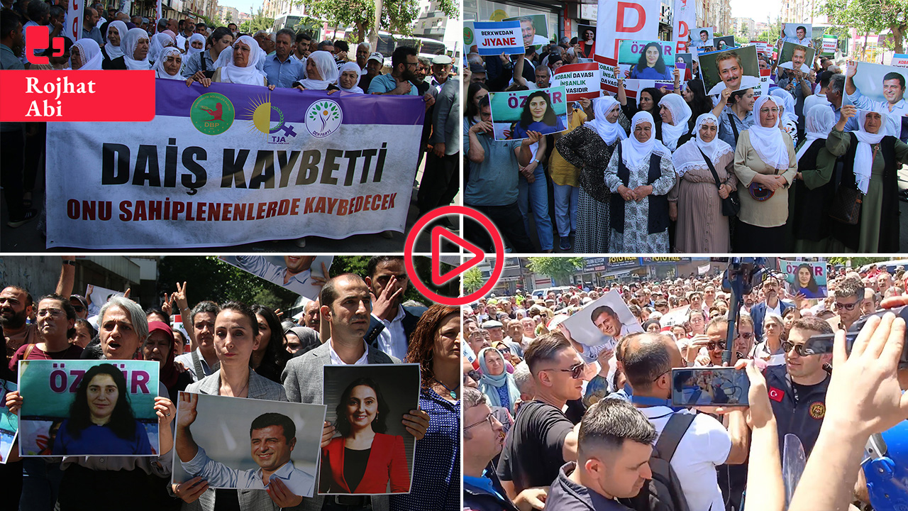 Diyarbakır'da Kobanê Davası protestosu: 'HDP'liler diz çökmedi, bir adım geri adım atmayacağız'