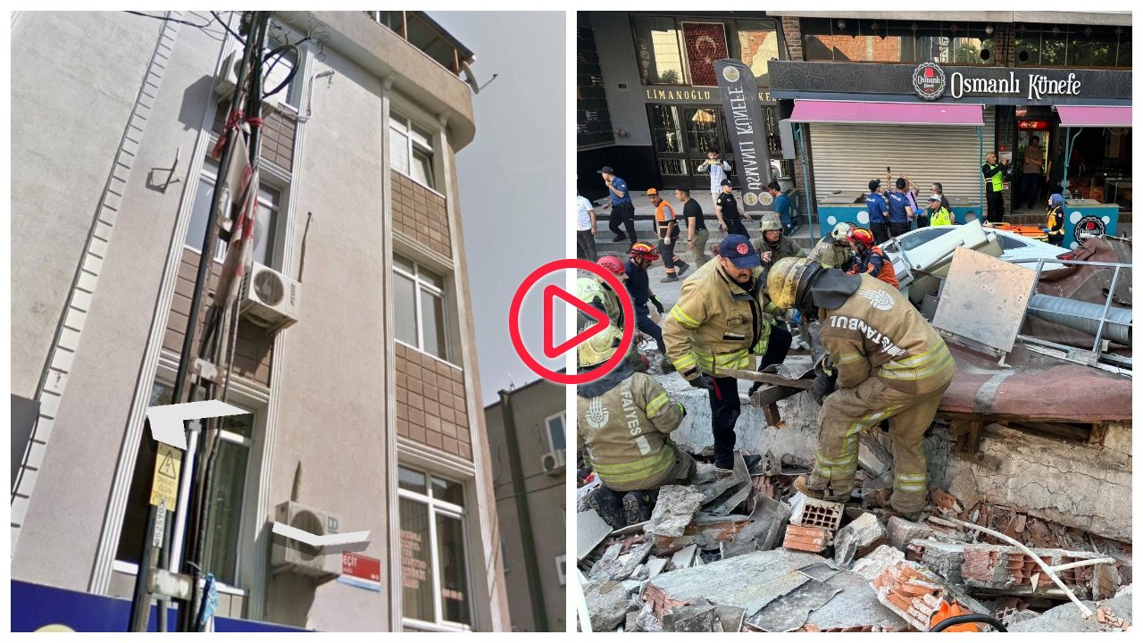 Küçükçekmece'de bina çöktü: İkisi ağır yedi kişi yaralandı
